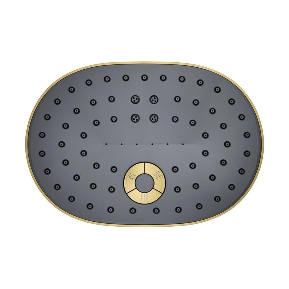 KOHLER 26290-2MB Statement Three-Function SHOWERHEAD, Maximum Spray Performance with Mode Selector Buttons, Vibrant Brushed Moderne Brass, 2.5 GPM -