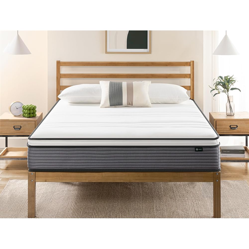 ZINUS 10 Inch True Support Hybrid Mattress [New Version], Queen, Fiberglass Free, Medium Feel, Motion Isolation, Certified Safe Foams & Fabric, Mattress in A Box : Home & Kitchen