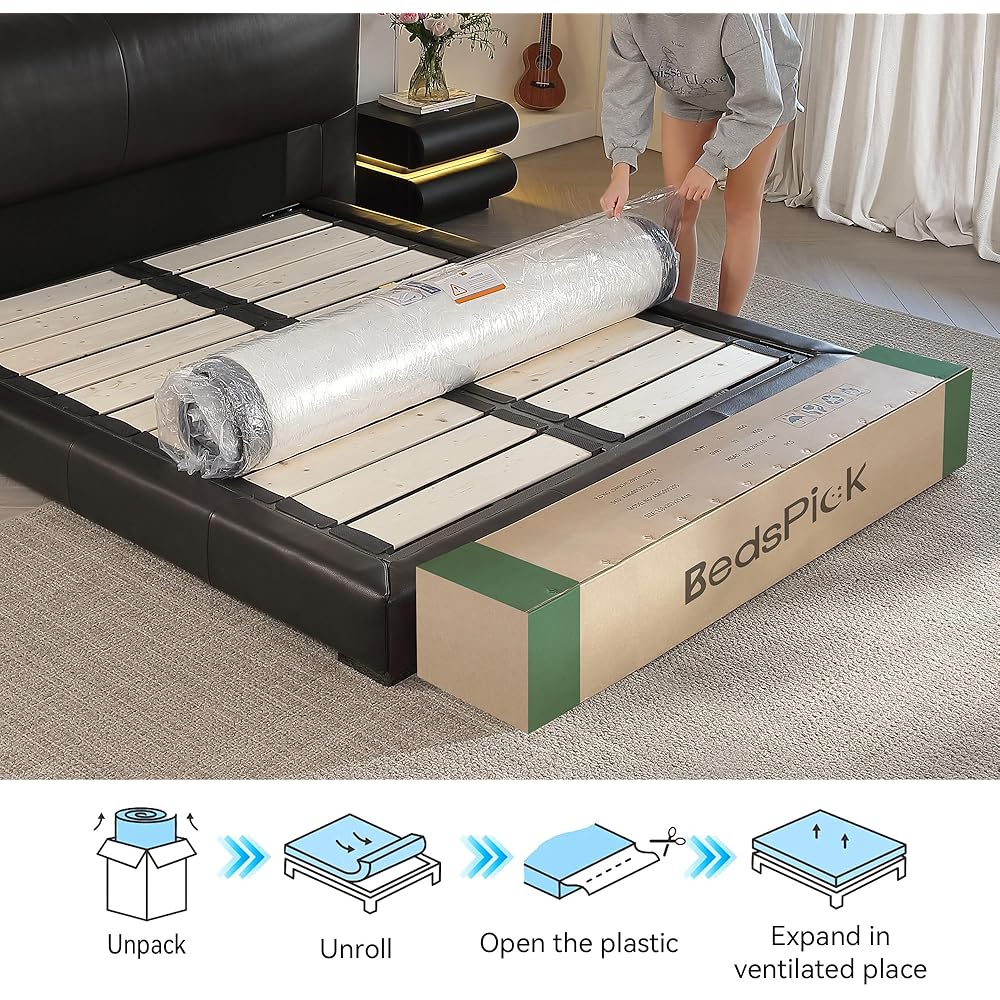 Queen Mattress in a Box, 10 Inch Hybrid Individually Wrapped Pocket Coils, Fiberglass Free Breathable Mattress Queen Size for Pressure Relief, CertiPUR-US, 100-Night Trail : Home & Kitchen