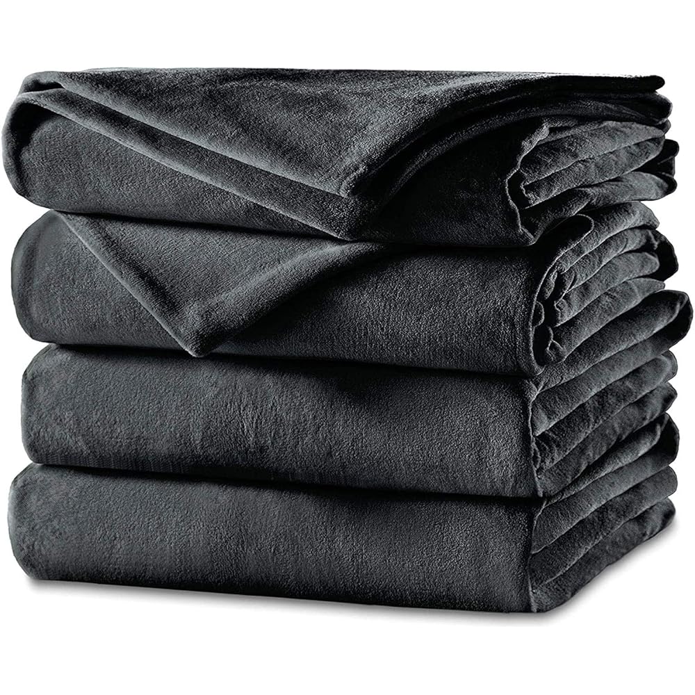 Sunbeam Electric Royal Luxe Microplush Reverse Sherpa Heated Blanket, 12 Heat Settings, 12-Hour Selectable Auto Shut-Off, Fast Heating, Warm and Cozy, Night Fog, King, 90