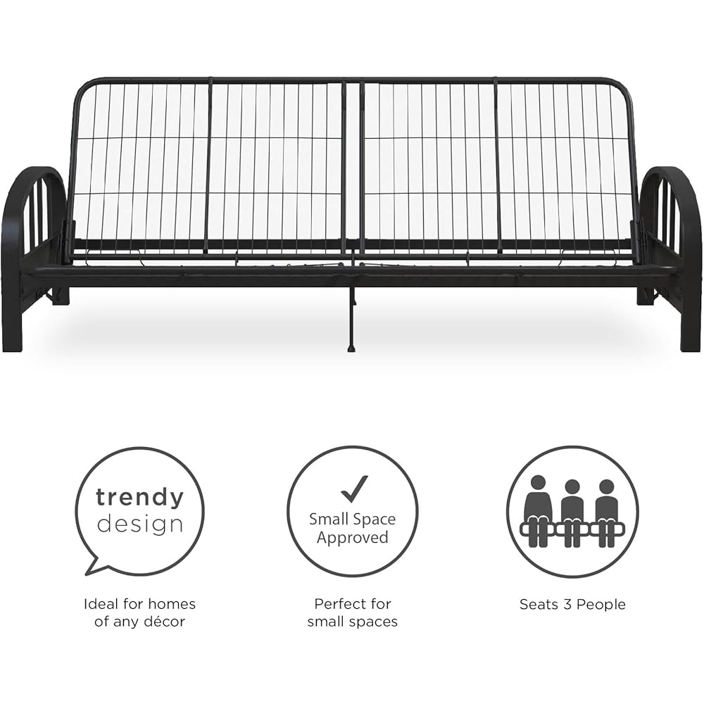 DHP Aiden Metal Futon Frame, Black : Home & Kitchen