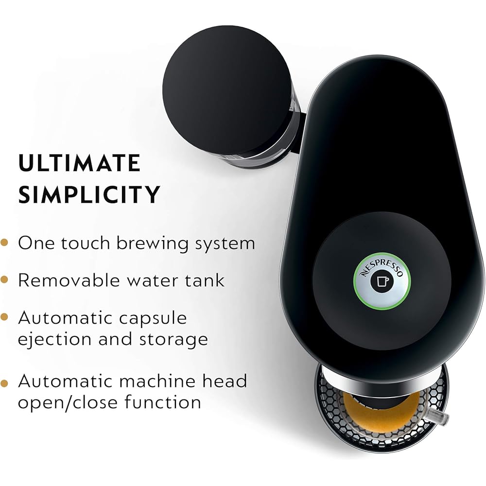 Nespresso VertuoPlus Deluxe Coffee and Espresso Machine Bundle with Aeroccino Milk Frother by De'Longhi, Black: Home & Kitchen