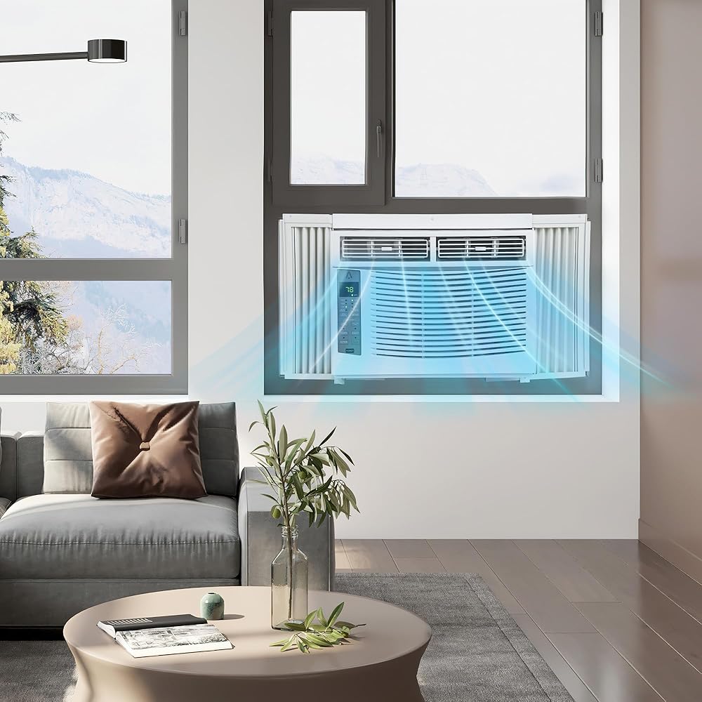 Towallmark 6,000 Btu Window Air Conditioner, Cools Up to 250 Sq. Ft with Cooling, Dehumidifier, 3 Fan Speed, Window-Mounted Room Ac Window Unit with Remote, Easy Install Kit for Home : Home & Kitchen