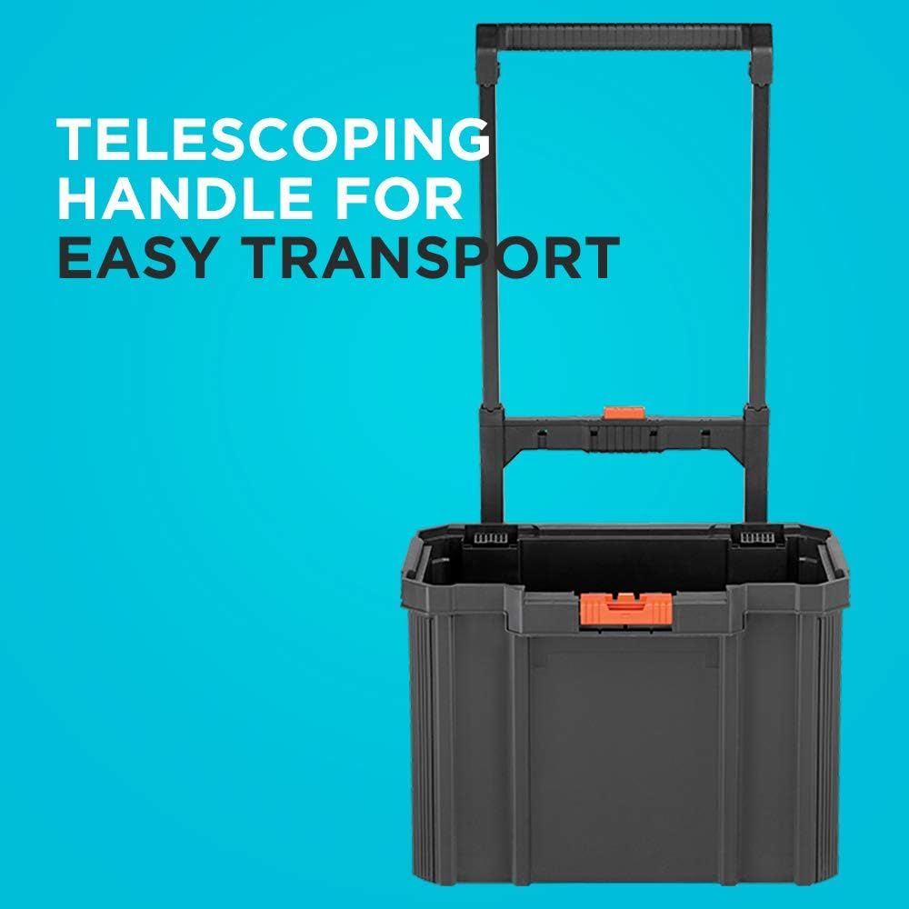 beyond by BLACK+DECKER BLACK+DECKER BDST60500APB Stackable Storage System - 3 Piece Set (Small, Deep Toolbox, and Rolling Tote) -