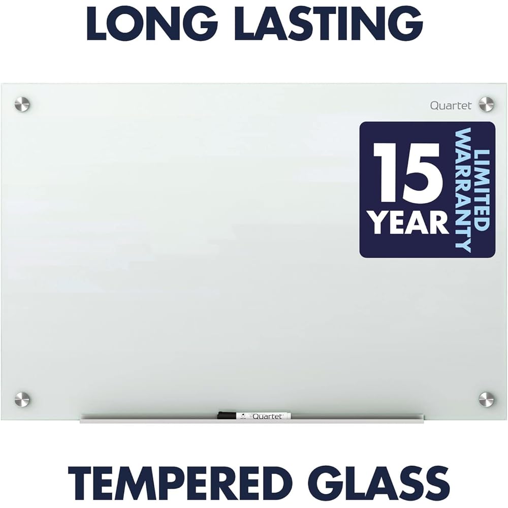 : Quartet Magnetic Glass Dry Erase White Board, 48''W x 36''H Whiteboard, Infinity Frameless Mounting, White Surface (G4836W) : Office Products