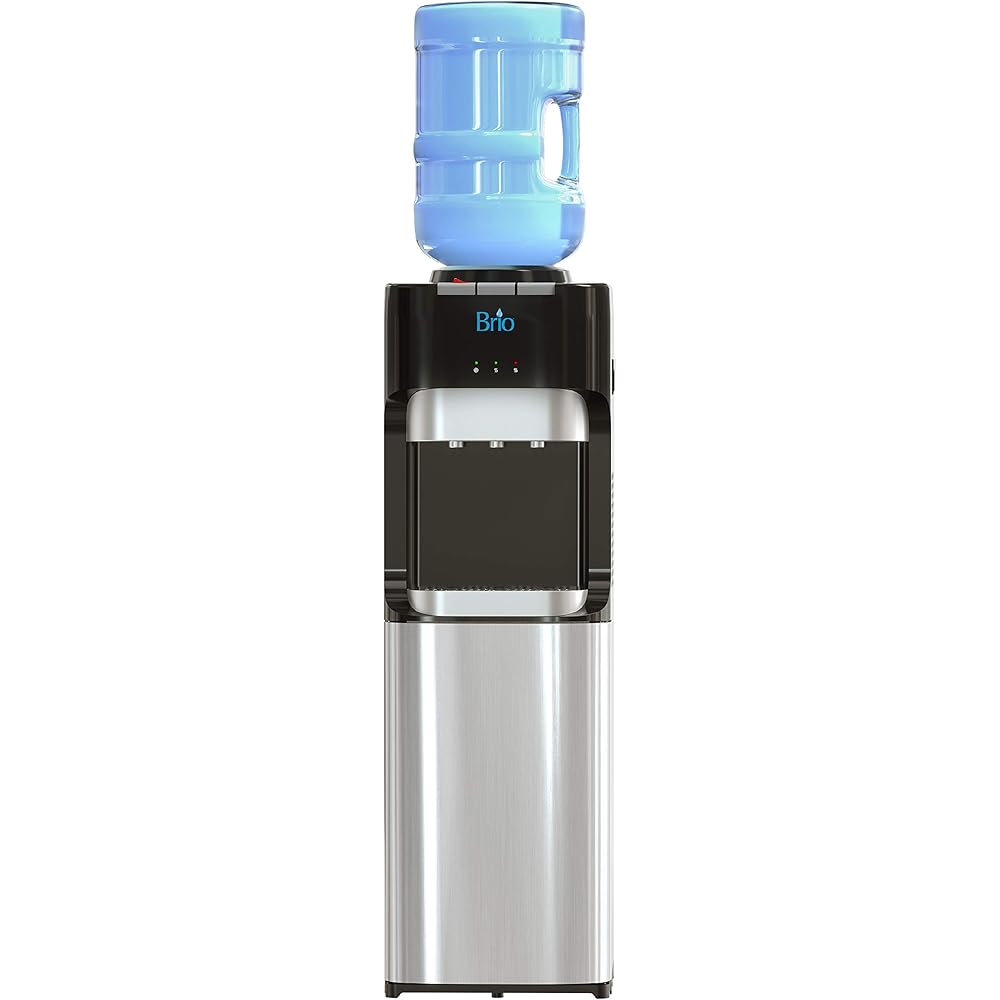 Brio Essential Series Top Loading Water Cooler Dispenser - Tri Temp Dispense, Child Safety Lock, Holds 3 or 5 Gallon Bottles - UL/Energy Star Approved : Home & Kitchen