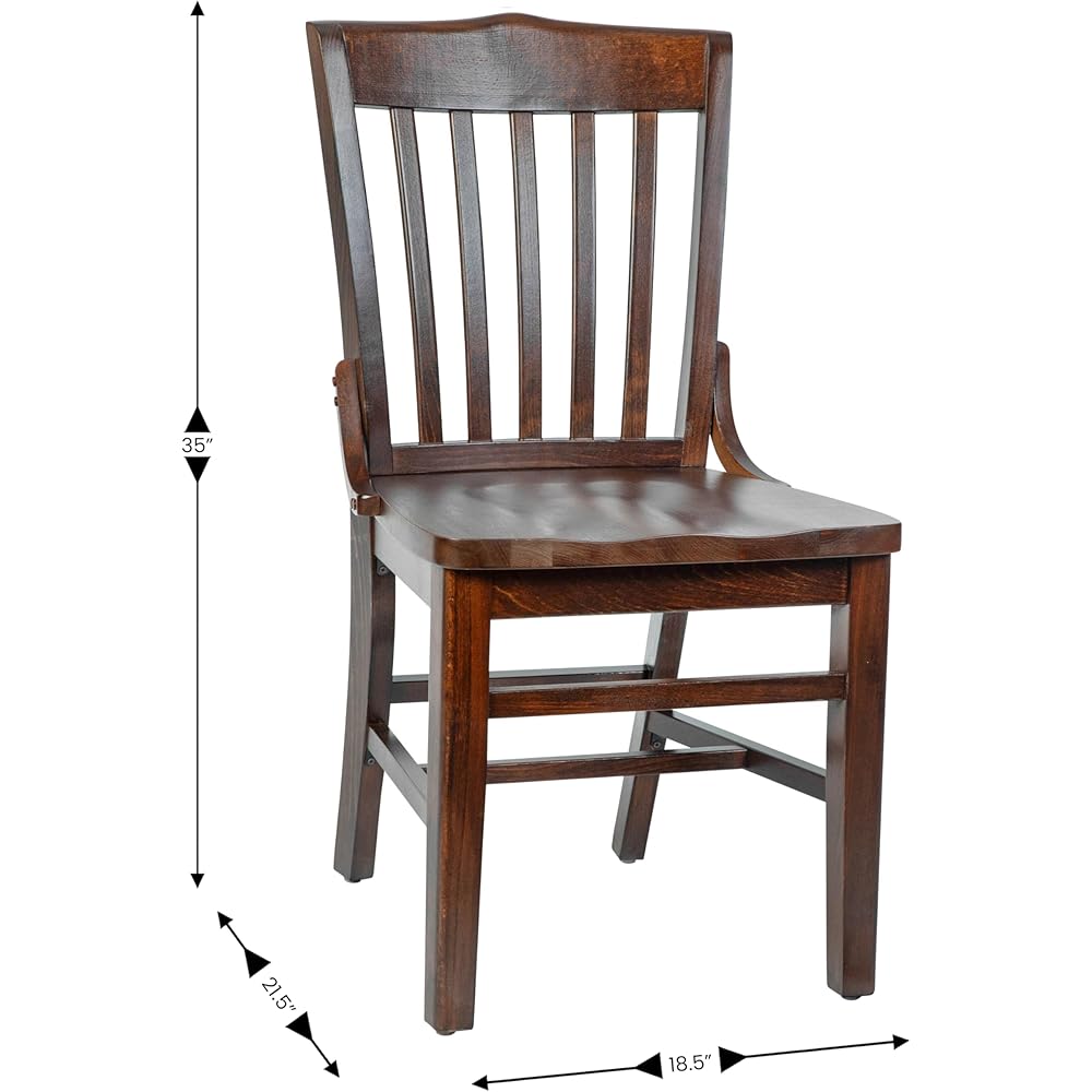 - Flash Furniture Hercules Series School House Back Mahogany Wood Dining Chair, Traditional Elegant Wood Restaurant Chair, Walnut Wood - Chairs