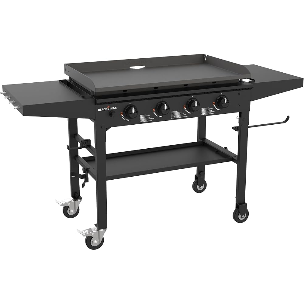 Blackstone 1554 36” Omnivore Griddle with Folding Side Shelves, Powder Coated Steel, Black