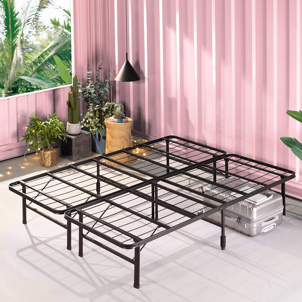 ZINUS SmartBase Tool-Free Assembly Mattress Foundation, 14 Inch Metal Platform Bed Frame, No Box Spring Needed, Sturdy Steel Frame, Underbed Storage, Black, Full : Home & Kitchen