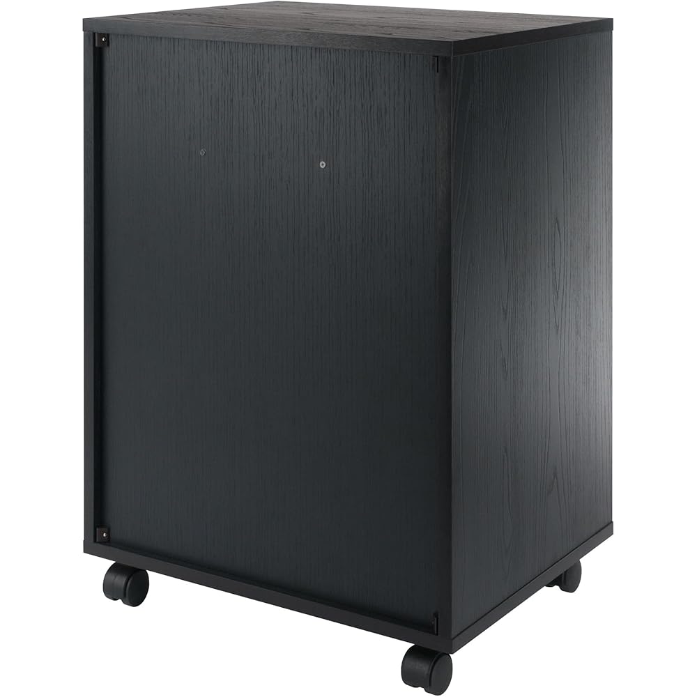 Winsome Halifax Bins & Drawers Mobile Cabinet, for Home Office, Black : Home & Kitchen