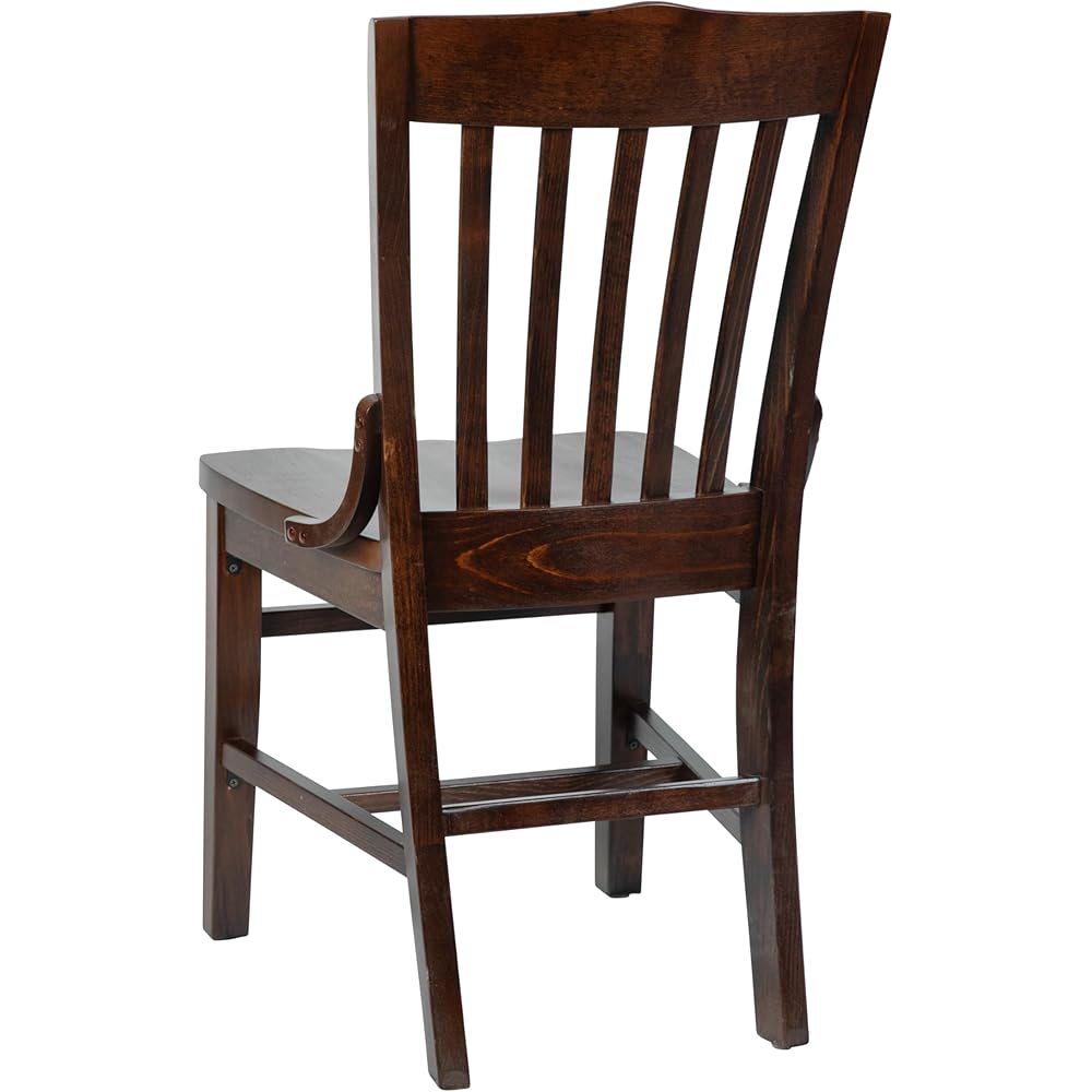 - Flash Furniture Hercules Series School House Back Mahogany Wood Dining Chair, Traditional Elegant Wood Restaurant Chair, Walnut Wood - Chairs