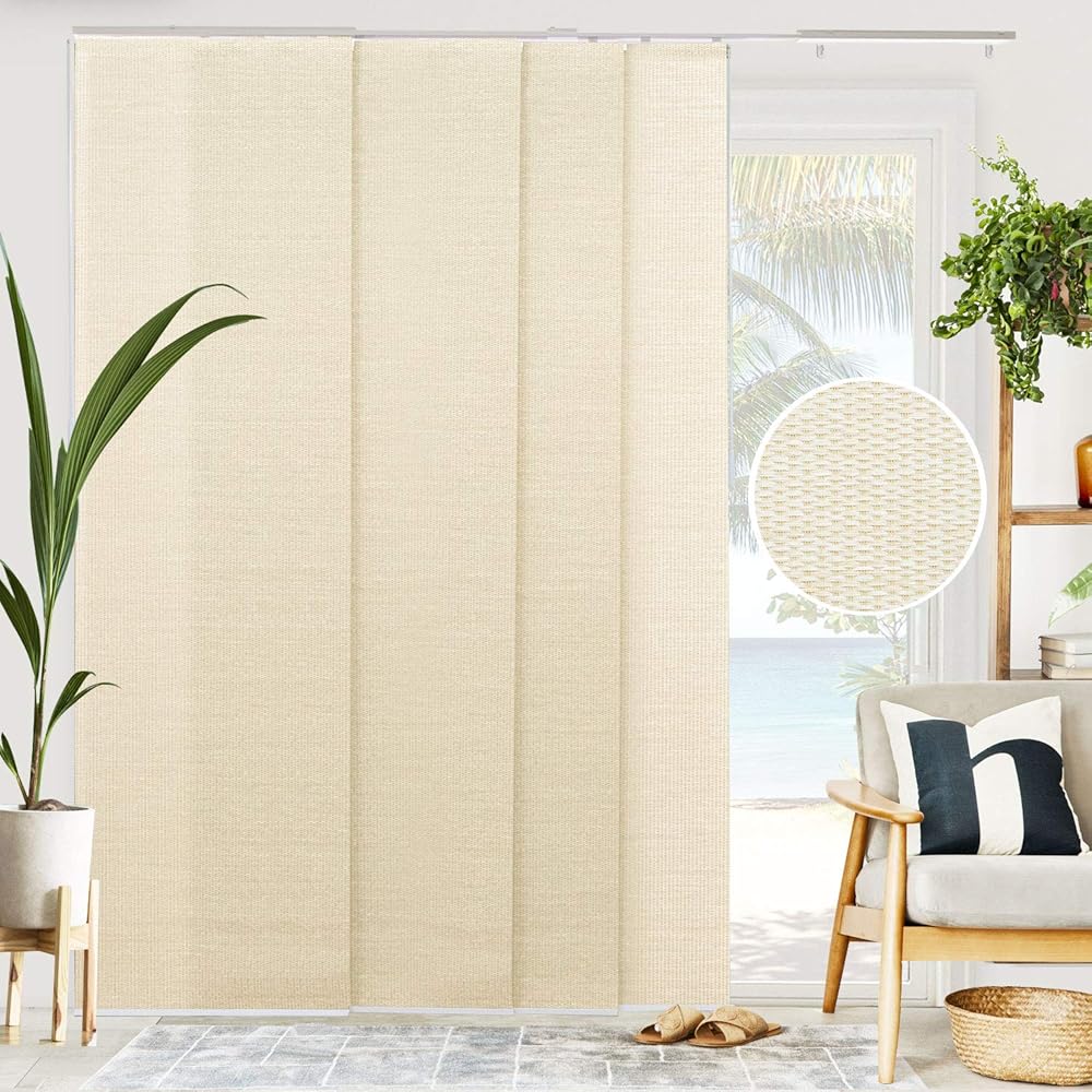CHICOLOGY Vertical Blinds, Room Divider, Door Blinds,Blinds for Sliding Glass Doors, Temporary Wall, Closet Curtain, Room Door, Woven Beige (Natural Woven) W:46-86 x H:Up-to 96 inches : Home & Kitchen