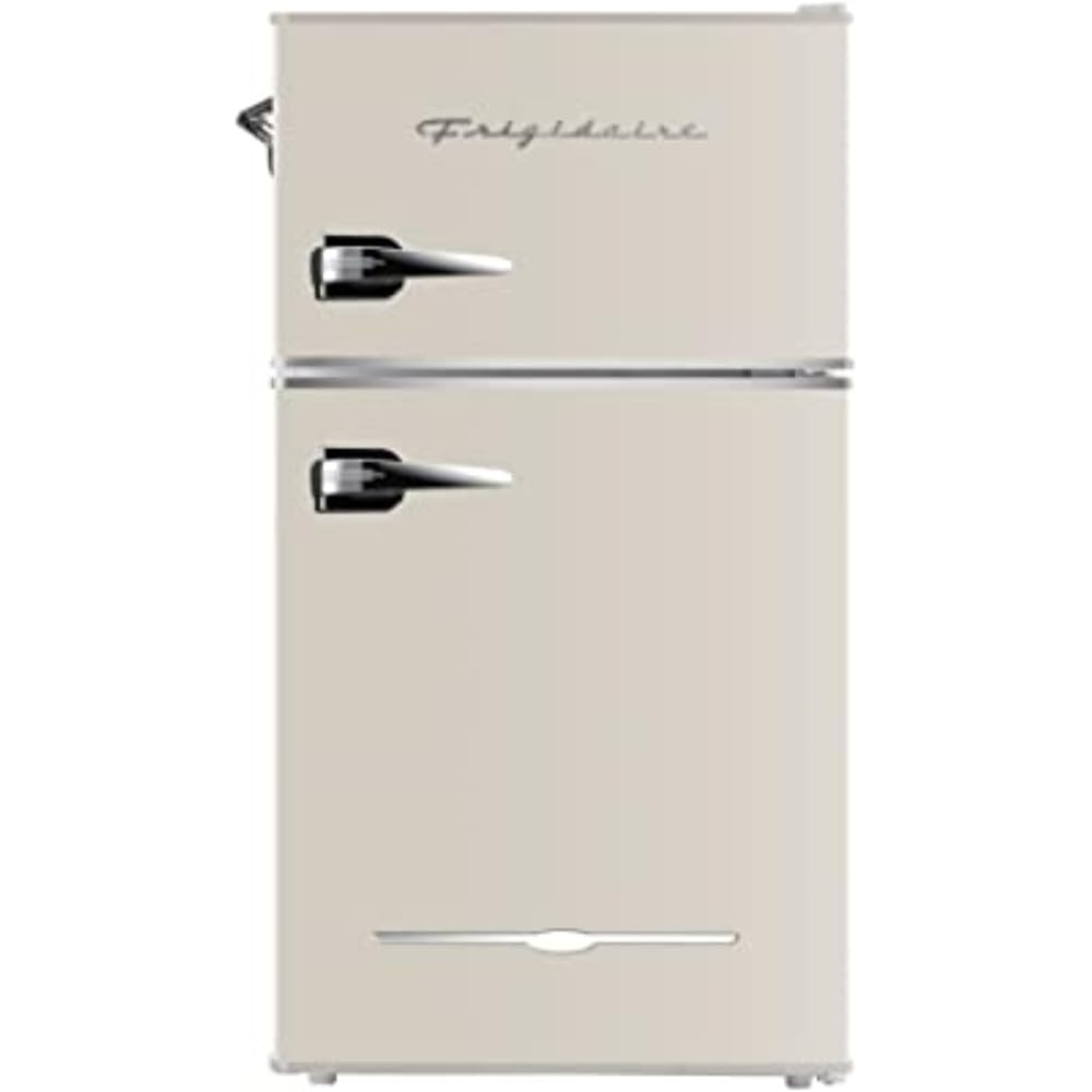 Frigidaire EFR840-Cream EFR840 Retro Mini Fridge with Freezer & Side Bottle Opener-Small 2 Door Refrigerator for Office Bar or College Dorm Room-3.1 Cu Ft (Cream) : Home & Kitchen