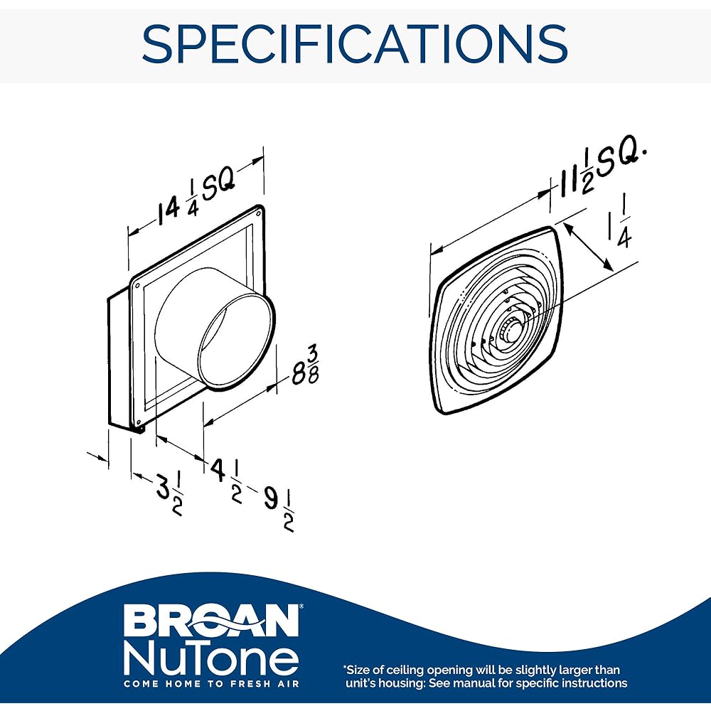 Broan-NuTone 509 Through-the-Wall Ventilation Fan White Cover, 200 CFM, 8.5 Sones, 8