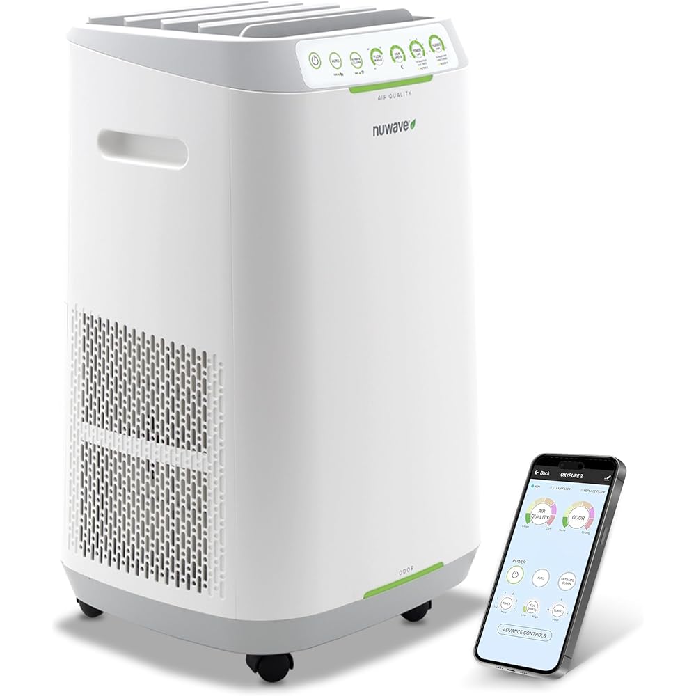 Nuwave Forever Smart Air Purifier for Home, Never Replace Air Filter System, Patented 7-Stage Filtration, Cleans Large Room up to 2,002 Sq Ft, Adjustable Flow Panel, Washable & Reusable Filters : Home & Kitchen