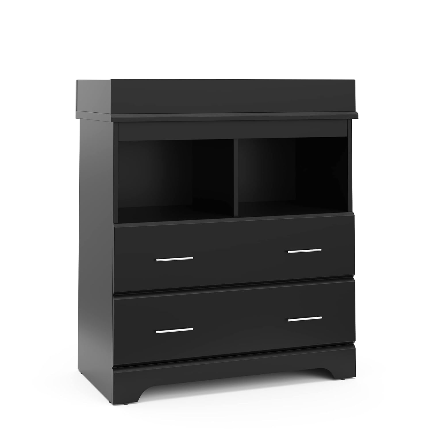 : Storkcraft Brookside 2 Drawer Changing Table Dresser (Black) 鈥?GREENGUARD Gold Certified, Easy-to-Match Chest of Drawers and Cubbies for Nursery and Kids Bedroom, Includes Changing Table Topper : Baby