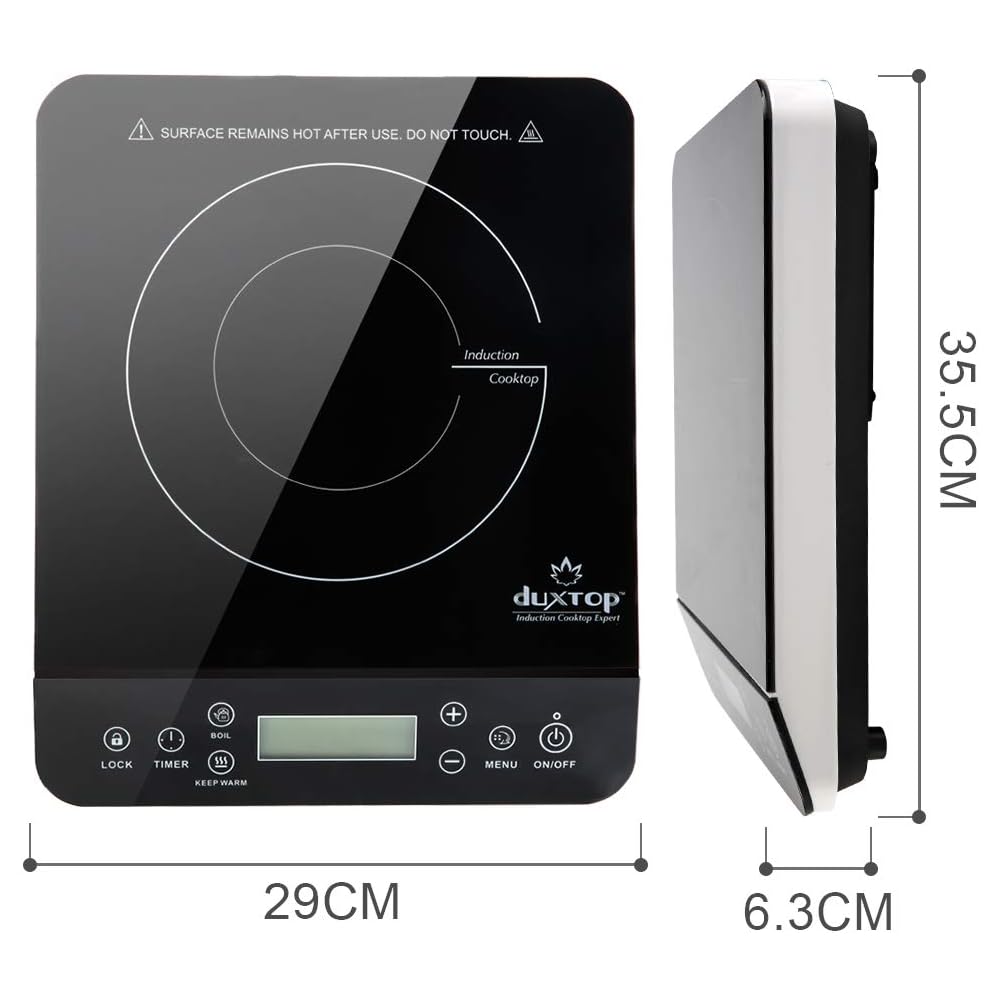 Duxtop Portable Induction Cooktop Burner, Induction Hot Plate with LCD Sensor Touch 1800 Watts, Silver 9600LS/BT-200DZ: Home & Kitchen