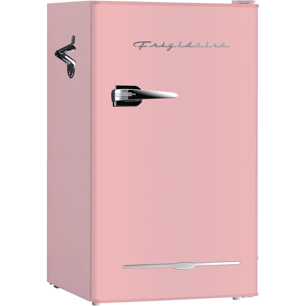 Frigidaire EFR376 Retro Bar Fridge Refrigerator with Side Bottle Opener, 3.2 cu. Ft, Pink/Coral : Home & Kitchen