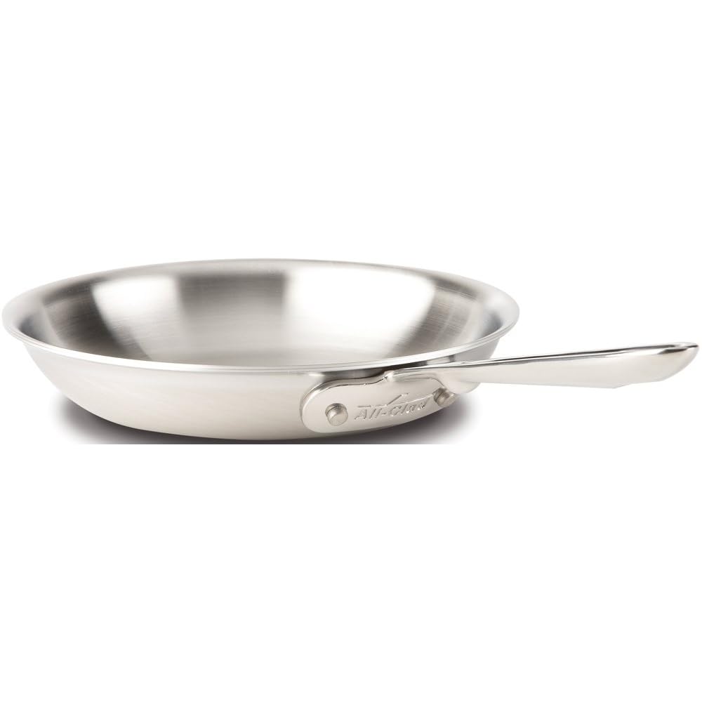 All-Clad D5 5-Ply Brushed Stainless Steel Fry Pan 8 Inch Induction Oven Broiler Safe 600F Pots and Pans, Cookware Silver: Home & Kitchen