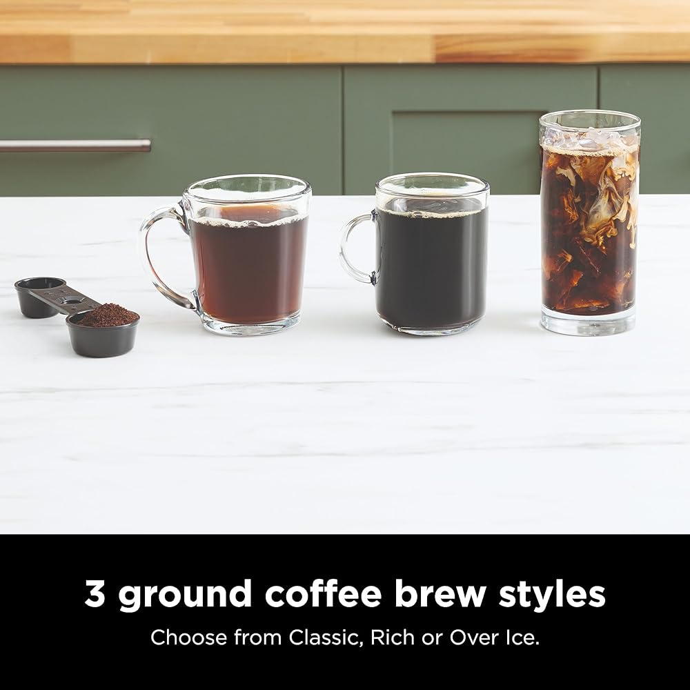 Ninja Espresso & Coffee Maker & Barista System, 3 Espresso Brew Styles, Single-Serve Coffee & Nespresso Capsule Compatible, Built-in Frother, Espresso, Cappuccino & Latte Maker, Black, CFN601: Home & Kitchen