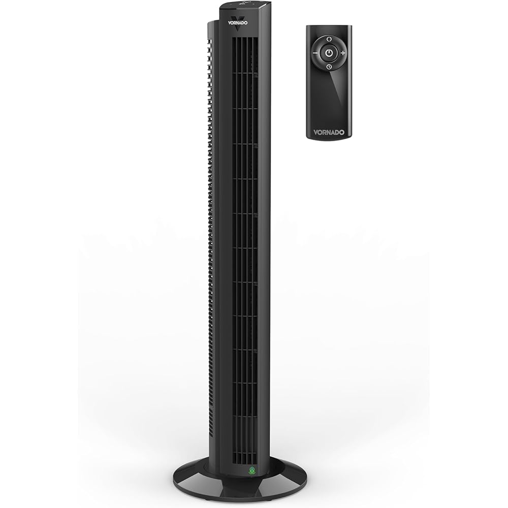 Vornado OZI42DC Tower Fan with Remote and Timer, Oscillating Standing Fan for Bedroom, Variable Speed for Precise Control, Energy Saving Design for Whole Room Cooling, Indoor Floor Fan, Black : Home & Kitchen