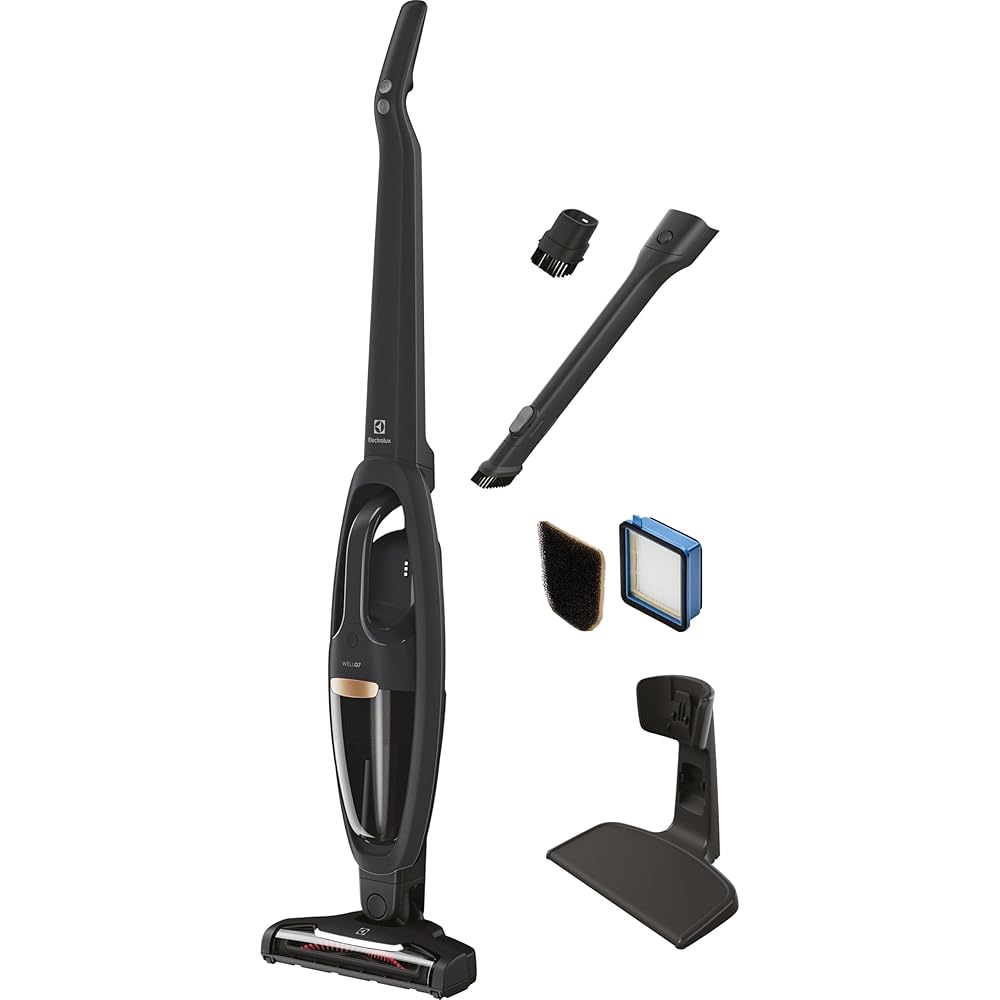 - Electrolux WellQ7 Cordless 2-in-1 Vacuum with High Suction Power and 5-Step Filtration System, 50-Minute Run Time, 2 Power Modes, Granite Gray