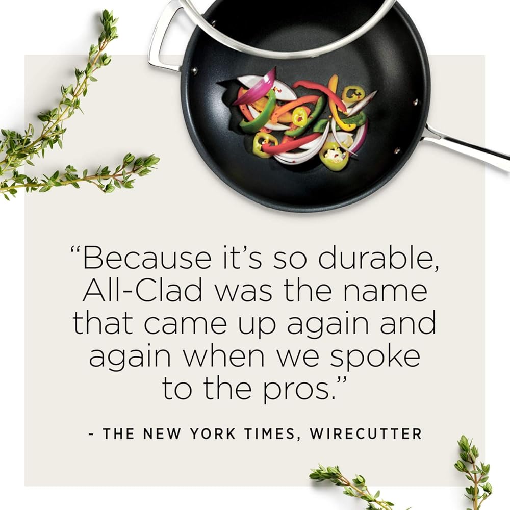 All-Clad Essentials Hard Anodized Nonstick Fry & Sauce Pan Set 8.5 Inch , 2.5 Quart Oven Broiler Safe 500F Pots and Pans, Cookware Black: Home & Kitchen