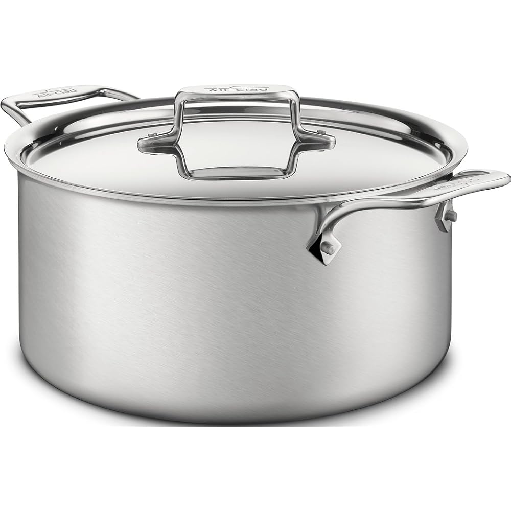 All-Clad D5 5-Ply Brushed Stainless Steel Stockpot 8 Quart Induction Oven Broiler Safe 600F Pots and Pans, Cookware Silver : Home & Kitchen