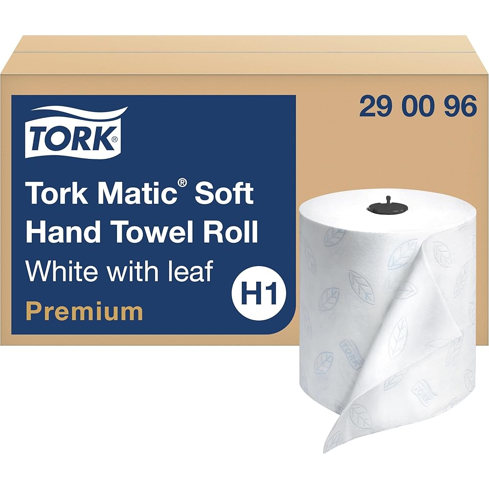 Tork Matic Soft Hand Towel Roll, White, Premium, H1, Quick-Absorbing, Long-Lasting, Thick 2-Ply, 6 Rolls x 575 ft, 290096 : Health & Household