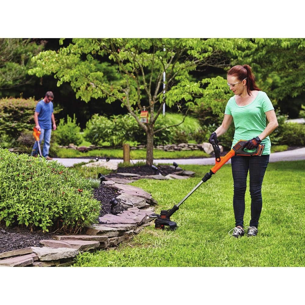 BLACK+DECKER 20V MAX Cordless String Trimmer and Edger with Spool, Battery and Charger Included, 2 Speed, 12 Inch (LST522) : Patio, Lawn & Garden