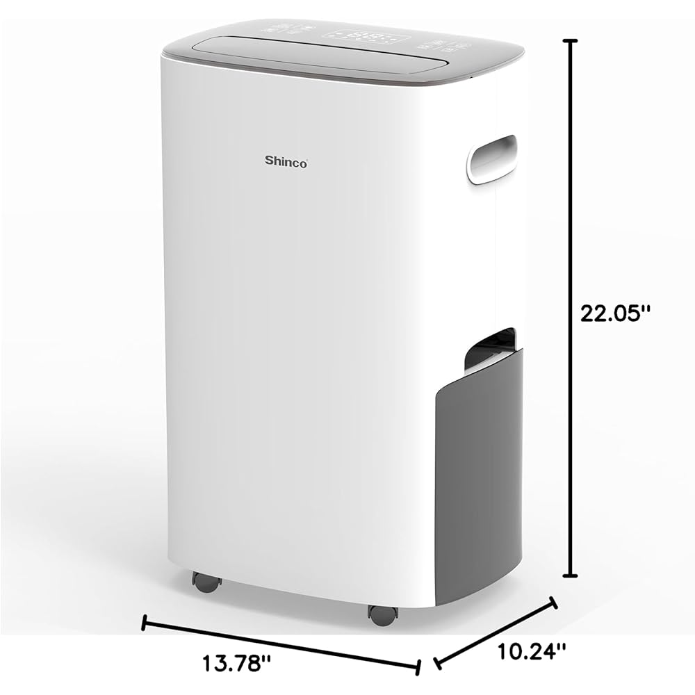 - Shinco 86 Pints Dehumidifier for Home and Basements, 5000 Sq.Ft Dehumidifiers with Drain Hose, Auto or Manual Drainage, Auto Defrost, Quietly Remove Moisture, Intelligent Humidity Control, 24HR Timer