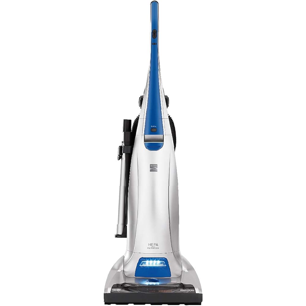 - Kenmore 31140 Pet Friendly Lightweight Bagged Upright Beltless Vacuum with Pet Handi-Mate, Triple HEPA, Telescoping Wand, 4-Position Height Adjustment, 3 Cleaning Tools, Blue/Silver