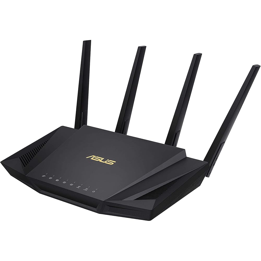 ASUS RT-AX3000 Ultra-Fast Dual Band Gigabit Wireless Router - Next Gen WiFi 6, Adaptive QoS, and AiProtection by Trend Micro | 1x WAN, 4x 1G LAN, 1x USB 3.0 - AiMesh Compatible