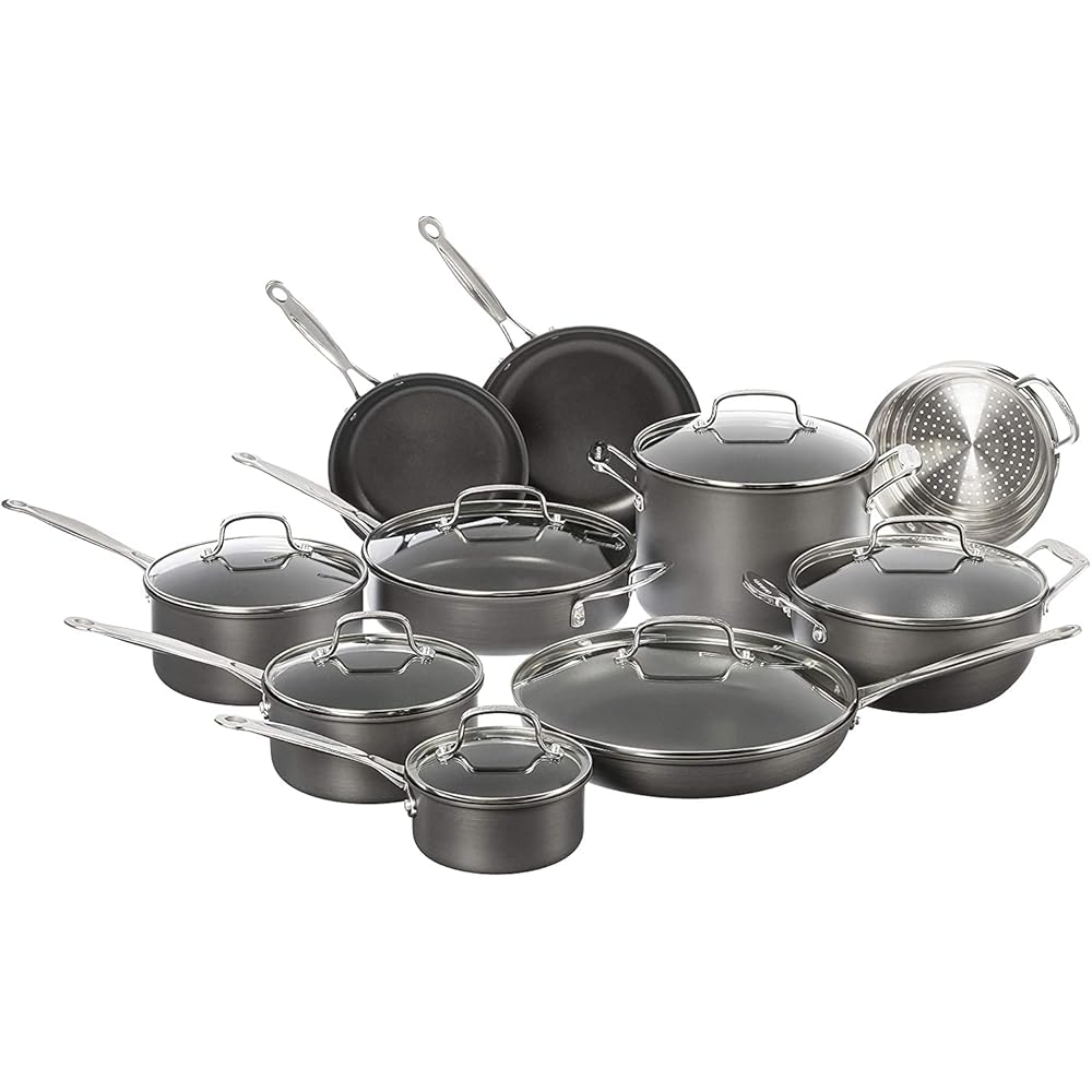 Cuisinart 17-Piece Cookware Set, Chef's Classic Nonstick Hard Anodized, 66-17: Home & Kitchen