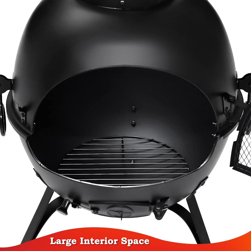 : SINGLYFIRE Prairie Fire Outdoor Chiminea Fireplace Deck or Patio Backyard Wooden Fire Pit with Chiminea Cover Rust-Free Iron Black : Patio, Lawn & Garden