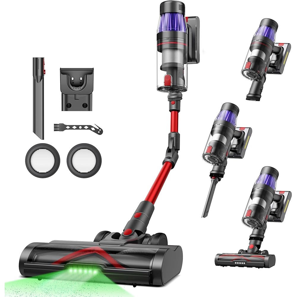 - Ultenic Cordless Vacuum Cleaner, 550W/50Kpa, 60Mins Runtime, 180°Bendable Wand, Anti-Tangle Brush, Stick Vacuum Cordless with Charging Dock, Handheld Vacuum for Pet Hair/Carpet/Floor/Car, U16 Flex