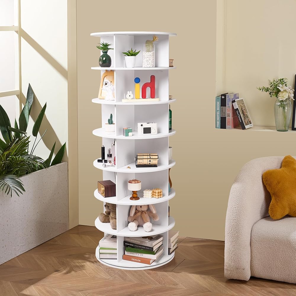 VEVOR 7 Tiers Rotating Shoe Rack Tower, 360°Spinning Shoe Display, Revolving Shoe Rack Storage Round Carousel, Lazy Susan Shoe Rack Organizer, Ideal for Bedroom, Living Room, Entryway, White : Home & Kitchen