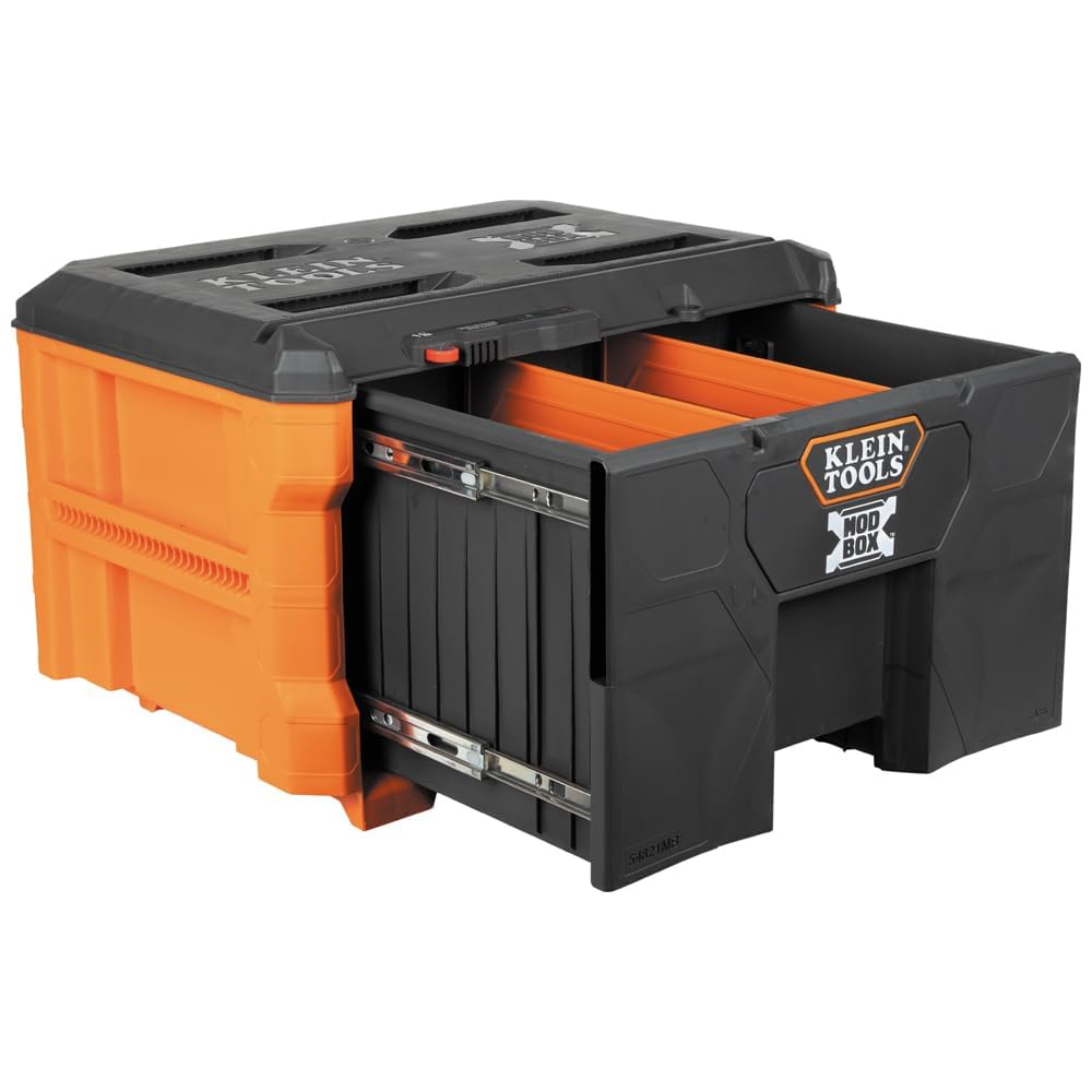 Klein Tools 54821MB MODbox 1-Drawer Tool Box Organizer, Heavy-Duty Deep Drawer, Stackable Module, 50-Pound Capacity