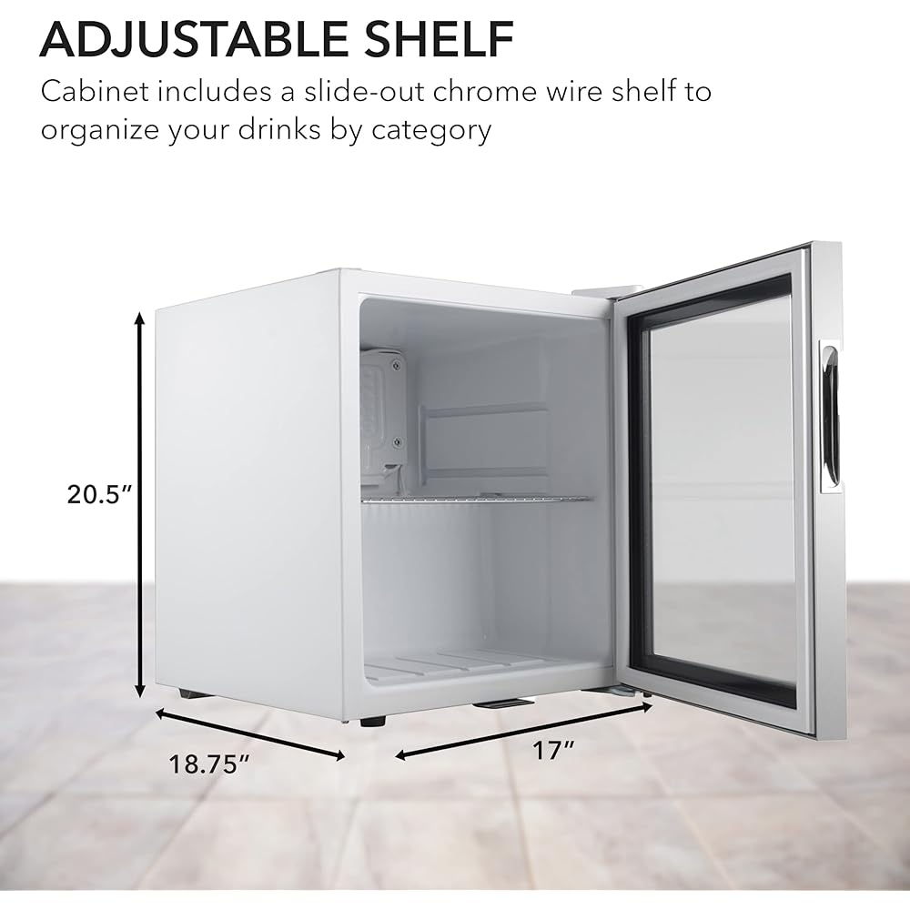 Whynter BR-062WS 68-Can Beverage Refrigerator with Glass Door, 1.6 Cu Ft Freestanding Drink Mini Fridge, Cubic Feet, Stainless Steel