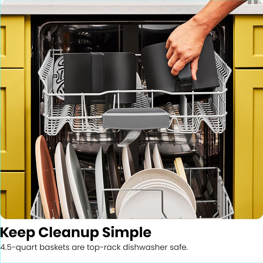 Chefman TurboFry Touch Dual Air Fryer, Maximize The Healthiest Meals With Double Basket Capacity, One-Touch Digital Controls And Shake Reminder For The Perfect Crispy And Low-Calorie Finish : Home & Kitchen