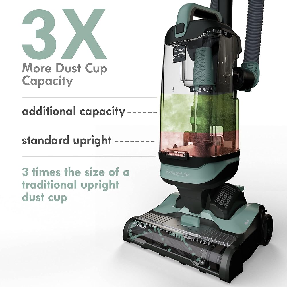 - Kenmore DU1275 Bagless Upright Vacuum Lightweight Carpet Cleaner with 4 Height Adjustment, Hair Eliminator brushroll, Pet HandiMate & 2 Cleaning Tools