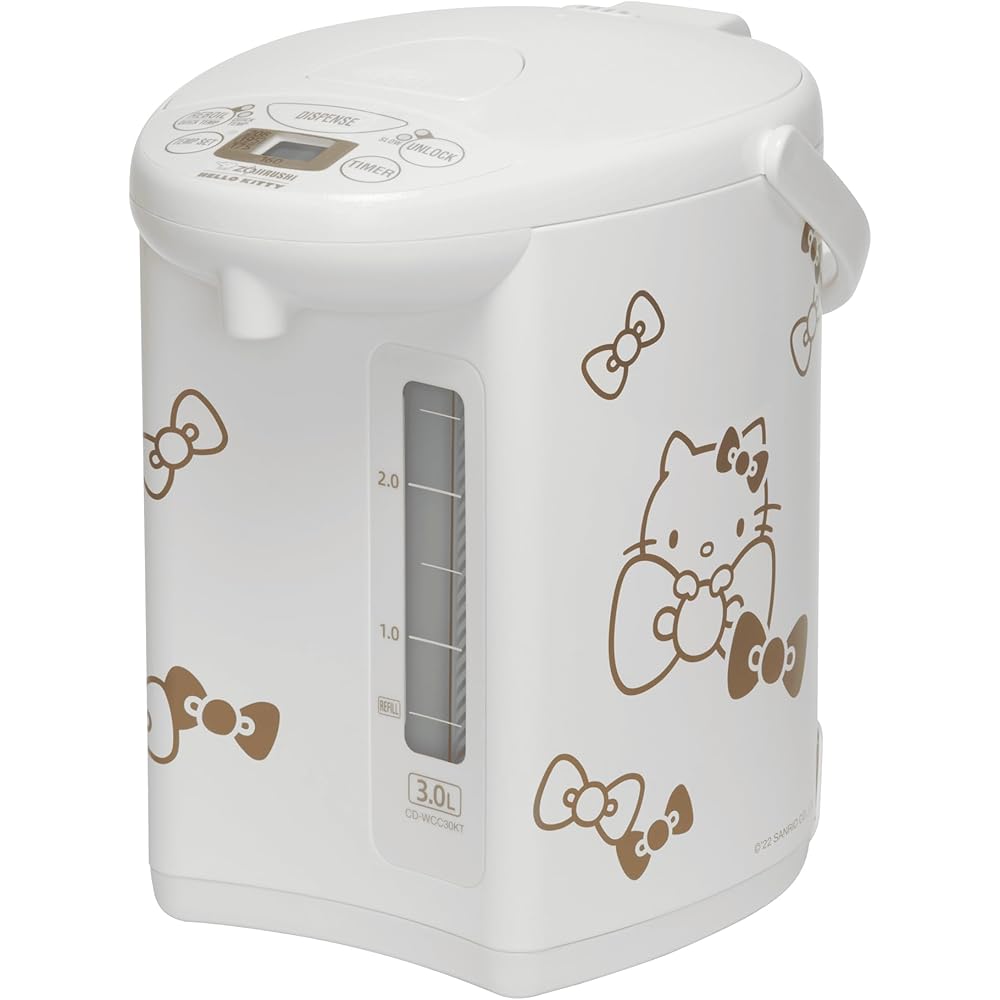 Zojirushi x Hello Kitty Limited-Edition Micom Water Boiler and Warmer with 3-Liter Storage and Adjustable Heating Settings (White) : Home & Kitchen