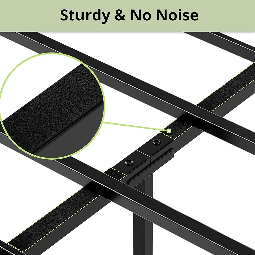 LIKIMIO King Bed Frame, Tall Industrial Headboard 51.2