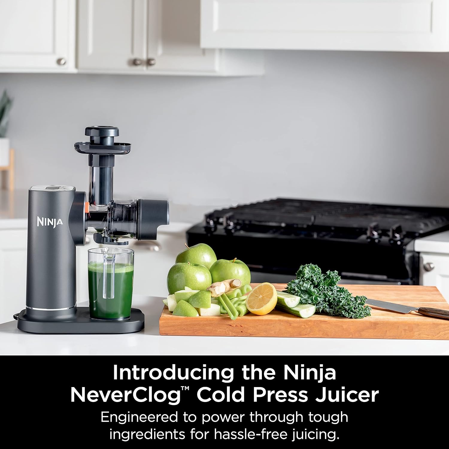 Ninja NeverClog Cold Press Juicer, Powerful Slow Juicer with Total Pulp Control, Countertop, Electric, 2 Pulp Functions, Dishwasher Safe, 2nd Generation, Charcoal, JC151 : Industrial & Scientific