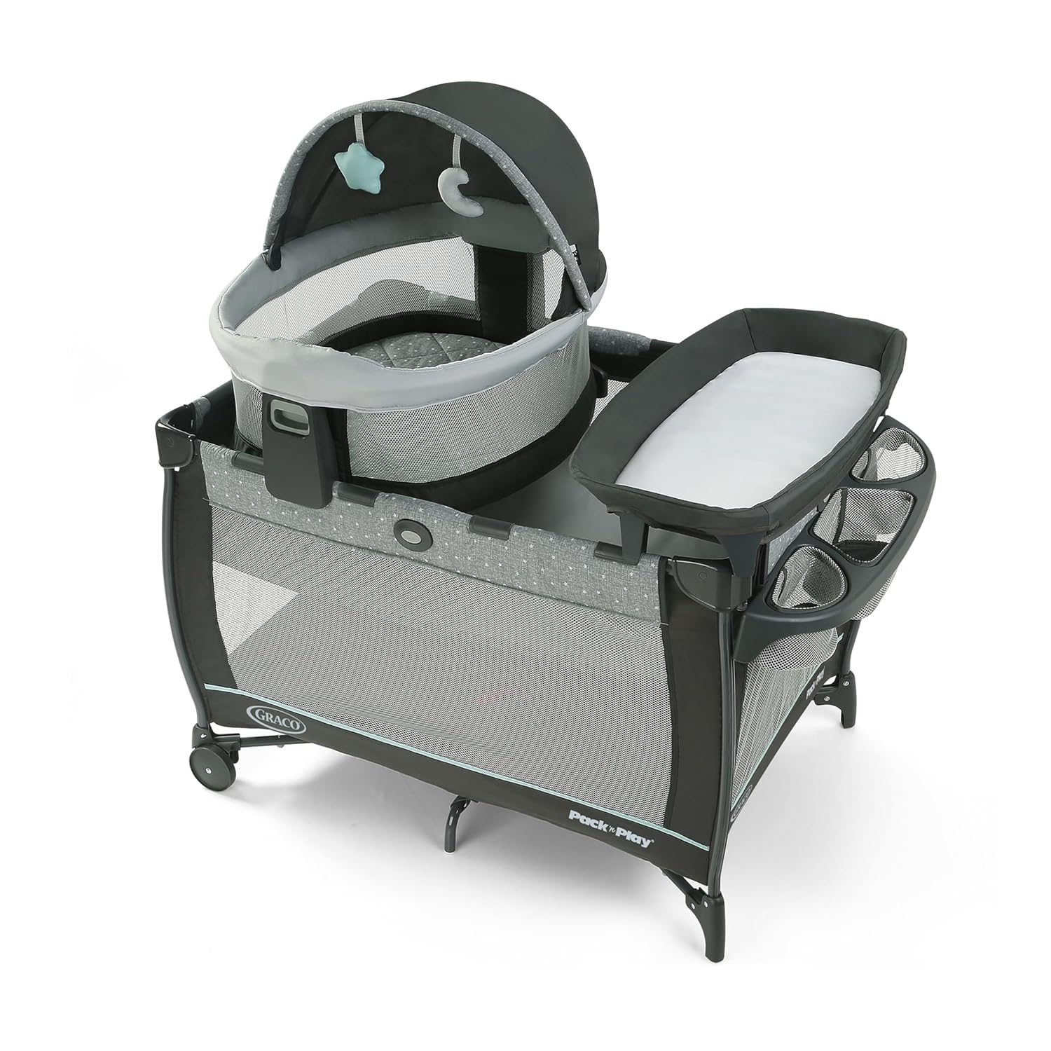 : Graco Pack n Play Travel Dome DLX Playard, Astin with Portable Bassinet and Integrated Storage Organizer : Baby