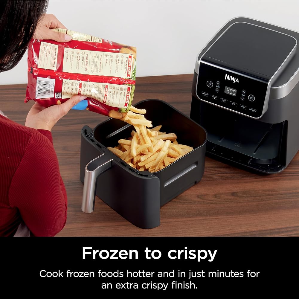 Ninja | Air Fryer | 6.5 QT Pro XL Capacity fits 9lbs of Wings | 6-in-1 Max Crisp, Air Fry, Roast, Bake, Reheat & Dehydrate | Nonstick Basket, Crisper Plate & Recipe Guide | Grey | AF181 : Home & Kitchen