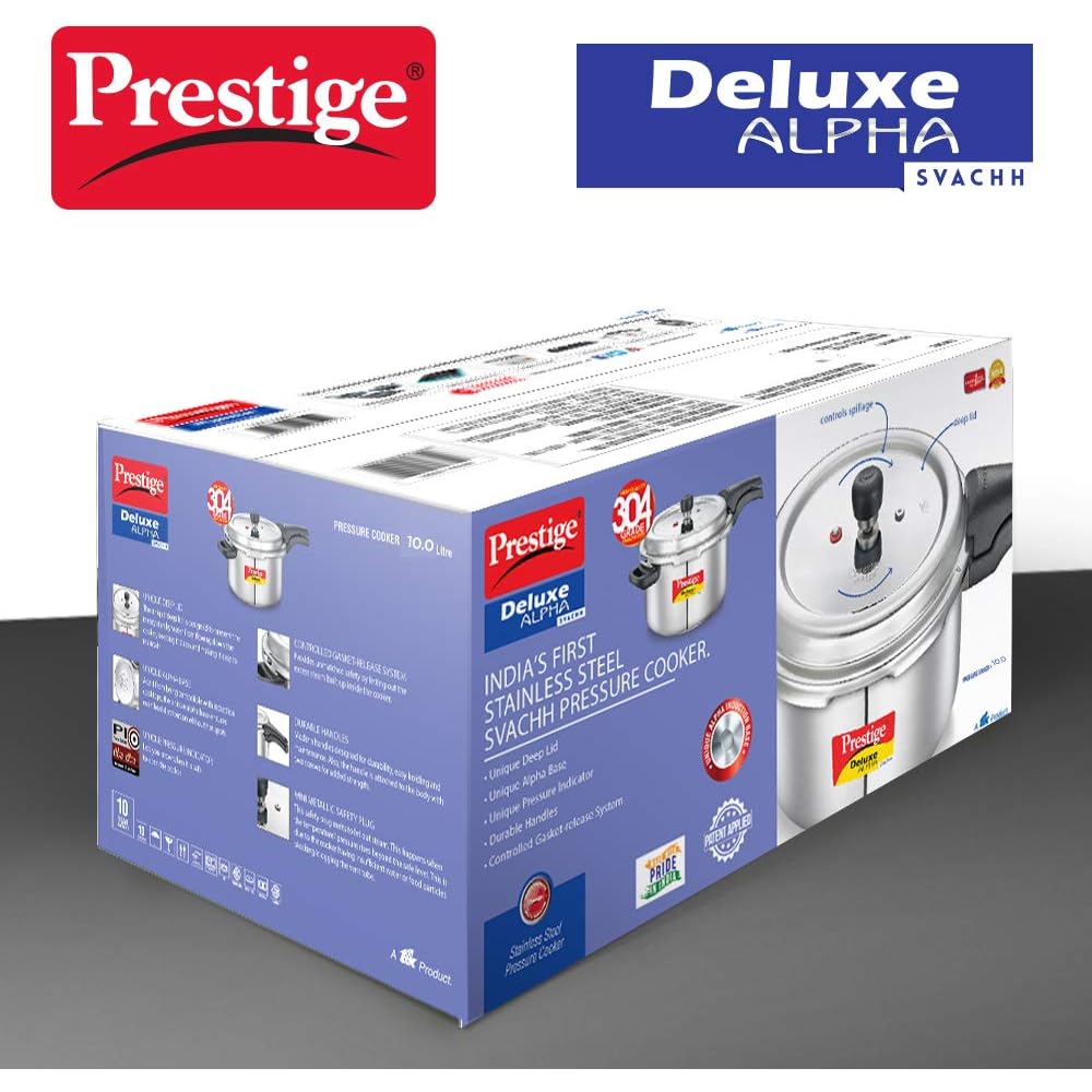 Prestige PRASV10 Pressure Cooker, 10 Liter, SILVER: Home & Kitchen
