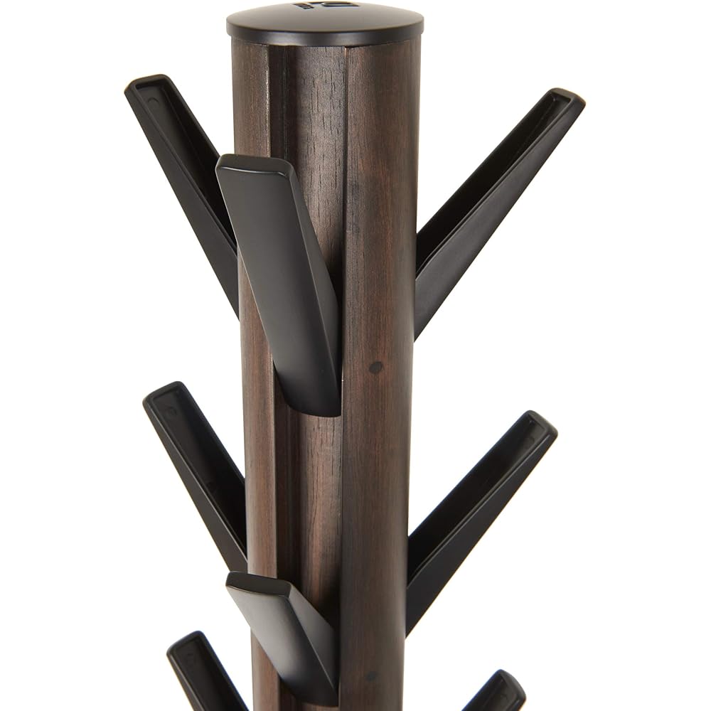 Umbra Flapper Coat Rack, Clothing Hanger, Umbrella Holder, and Hat Organizer, Great for Entryway, Black/Walnut (320361-048) : Home & Kitchen