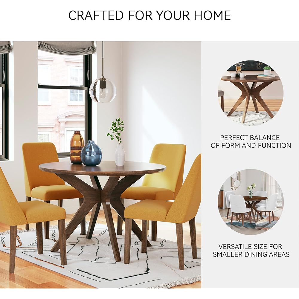 - Signature Design by Ashley Lyncott Traditional Round Dining Room Table, Seats up to 4, Brown - Tables