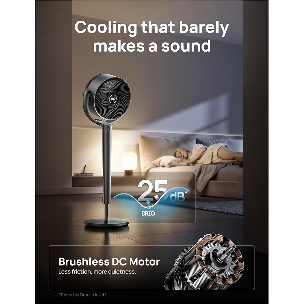 Dreo Oscillating Fan for Bedroom,150°+120° Omni-Directional Quiet Floor Fans with Smart Control, 110ft Pedestal Fan with DC Motor, 9 Speeds, 6 Modes, 43'' Inches, 12H Timer, Wi-Fi/Voice/Alexa : Home & Kitchen